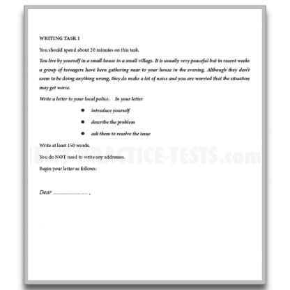 IELTS Writing Practice Task 1 General Training Question